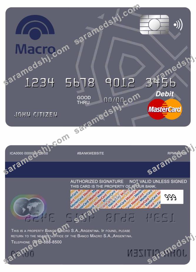 Argentina Banco Macro S.A. bank mastercard debit card